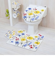 【当商品送料無料】トイレマット トイレ2点セット 横綱クリエーション トイレカバー トイレフタカバー トイレマット モダン かわいい おしゃれ