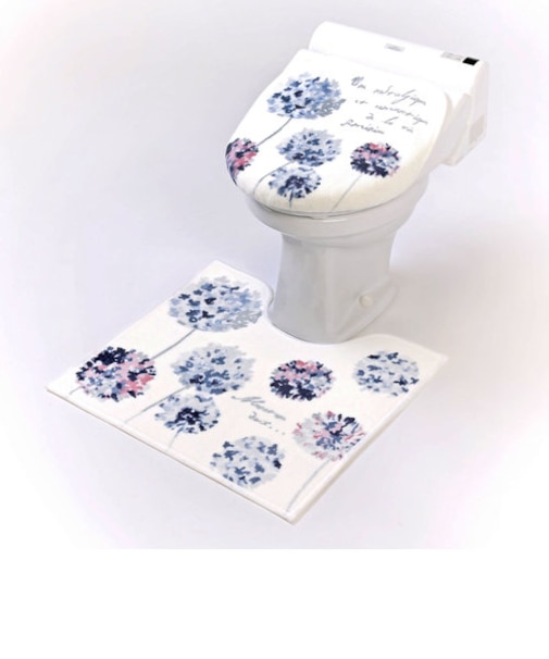 【当商品送料無料】トイレマット トイレ2点セット 横綱クリエーション トイレカバー トイレフタカバー トイレマット モダン かわいい おしゃれ
