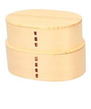 【当商品送料無料】わっぱ 弁当箱 通販 小判入子型 2段 二段 700ml わっぱ弁当 まげわっぱ 曲げわっぱ 白木 赤身 漆 木目 お弁当箱 和風