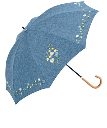 【当商品送料無料】because ビコーズ 晴雨兼用 長傘 刺繍 通販 雨傘 日傘 晴雨兼用傘 傘 かさ カサ 婦人傘 紫外線遮蔽 UV対策