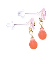 【当商品送料無料】ピアス サン宝石 通販 耳飾り 樹脂ピアス アクセサリー サンホ EF-4908 お花としずくストーン揺れる樹脂ピアス 揺れる