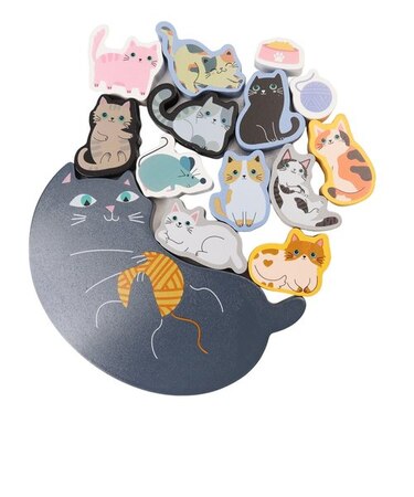 【当商品送料無料】知育玩具 積み木 通販 バランス積み木 11匹にゃんこ かわいい バランス ブロック 知育 子供 大人 シニア 手の運動 色の認識