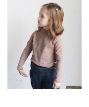 【当該商品送料無料】女の子 キッズ 長袖 Tシャツ 通販 ロンT 63042302 長袖Tシャツ カットソー リブ編み ハイネック 花柄 ひまわり
