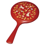 【当該商品送料無料】手鏡 ハンドミラー 山中塗 通販 鏡 手持ち 花の小路 おしゃれ かわいい かがみ カガミ 丸型 円形 コンパクトミラー 上品