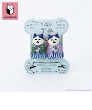 【当商品送料無料】NEKONOBA グッズ 通販 ネコノバ 猫 刺繍 ブローチ 刺繍ブローチ 刺繍バッジ バッジ バッチ 手縫い ハンドメイド