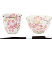 【当商品送料無料】美濃焼 茶碗 湯呑 箸 セット 通販 花ものがたり 和藍 日本製 和食器セット 食器 飯椀 湯呑み お箸 はし 天宝箸 ご飯茶碗