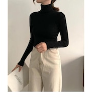 【当商品送料無料】ニット トップス 冬 通販 リブニット ハイネック セーター 長袖 ハイネックニット ハイネックセーター インナーニット