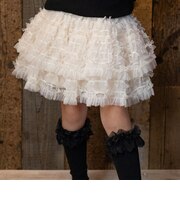 【当商品送料無料】Rora 子供服 スカート 通販 ナデシコ フリフリリボンスカート フレアスカート キッズ 女の子 女子 リボン レース