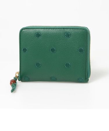 【当商品送料無料】perche ペルケ 財布 08-06-03900 通販 ドット刺繍ラウンドパームフィットウォレット 二つ折り財布 二折