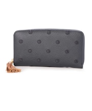 【当商品送料無料】perche ペルケ 財布 08-06-02970 通販 牛革ドット刺繍ラウンド長財布 長財布 長サイフ ながさいふ 本革