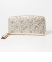 【当商品送料無料】perche ペルケ 財布 08-06-02970 通販 牛革ドット刺繍ラウンド長財布 長財布 長サイフ ながさいふ 本革