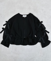 リボンいっぱいペプラムブルゾン