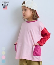 【COTTON from U.S.A】サイドポケットロンT