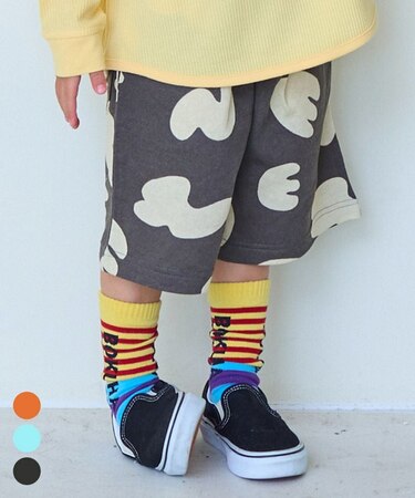 総柄ミニ裏毛ワイドタックハーフパンツ