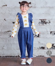 COTTON from U.S.A デニム3WAYフリルサロペット