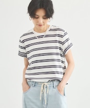 ＷボーダーコットンＴシャツ/マシンウォッシャブル