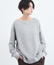 ガーゼ裏毛ボートプルオーバー