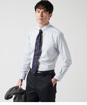 EASY CARE オルタネイトストライプ 長袖ボタンダウンシャツ