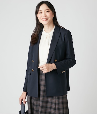 TWストレッチ ダブルブレストブレザー