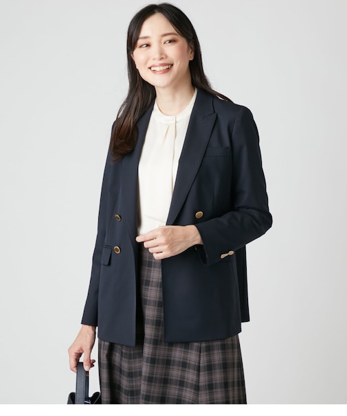TWストレッチ ダブルブレストブレザー
