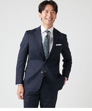【ストレッチ】ウールポリエステル ドビーシャンブレー スーツ