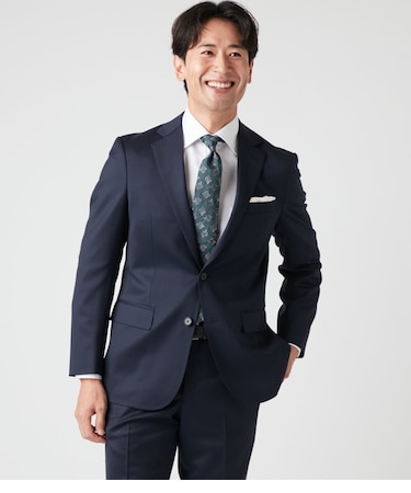【ストレッチ】ウールポリエステル ドビーシャンブレー スーツ