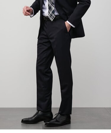 【撥水】SLIM FIT 無地 ノータックスラックス(セットアップ対応)