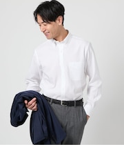 【吸水速乾・防シワ】FLEXY オックス 長袖ボタンダウンシャツ