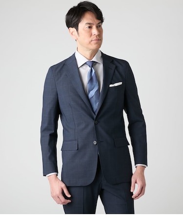 【ストレッチ・防シワ】FLEX COMFORT グレンチェック スーツ