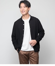 【ウォッシャブル】編み柄襟付き カーディガン