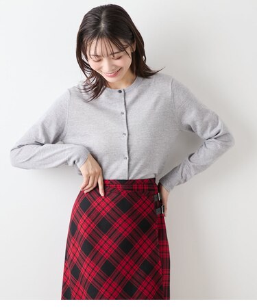【手洗い可能】キャッシュウール クルーネックカーディガン