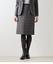 ウールウインドウペイン ストレートスカート