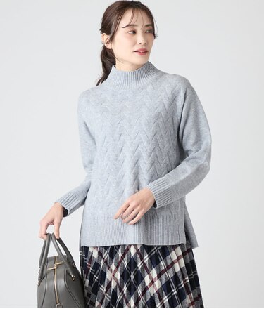 ウールカシミヤ ハイネックニットプルオーバー