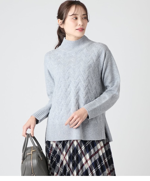 ウールカシミヤ ハイネックニットプルオーバー