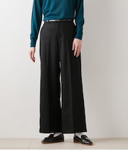 ウールフラノ センタープレスワイドパンツ