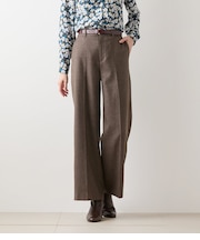 ウールフラノ センタープレスワイドパンツ