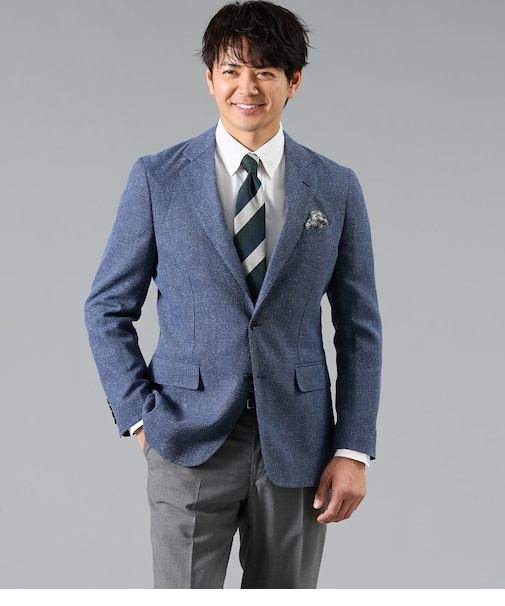 三者混メッシュ サマーツィード ジャケット
