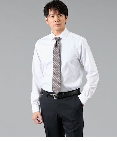 Easy Care シャドーストライプ 長袖スリムフィットシャツ