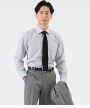 Easy Care ハケメシャンブレー 長袖ワイドカラーシャツ