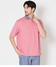 【吸水速乾】COOL COMFORT カノコ 布帛カッタウェイカラー スキッパーポロシャツ