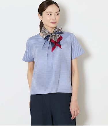 【吸水速乾】格子サッカータックTシャツ