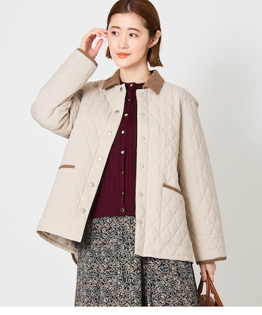 【撥水】ストレッチナイロン キルティングショートコート