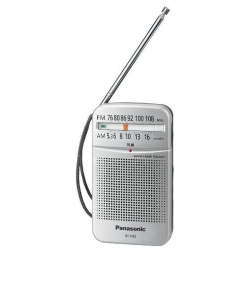 パナソニック/Panasonic/ポケットラジオ【FM/AM 2バンドレシーバー/ワイドFM対応/シルバー】  RF-P55-S