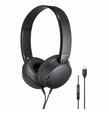 オーディオテクニカ/audiotechnica ヘッドホン【有線/Type-C/マイク付きリモコン/軽量/ブラック】  ATH-S120C-BK
