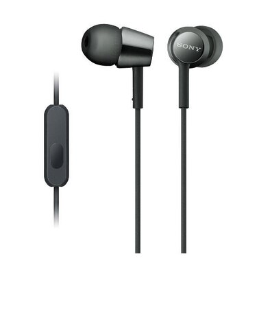 ソニー/SONY イヤホン【カナル型/リモコン・マイク対応/φ3.5mm/ミニプラグ/ブラック】  MDR-EX155AP-BQ