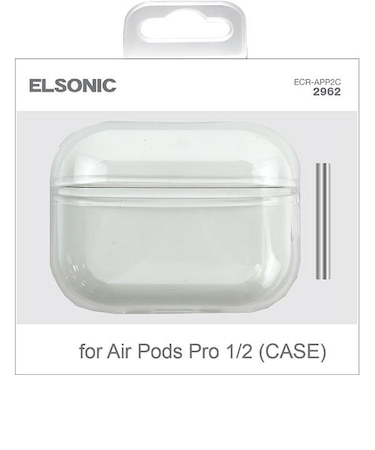 ELSONIC/エルソニック/Air Pods ケース/【AirPods Pro1・2対応 /エアポッズプロ/エアポッズケースカラビナ付き/クリア】