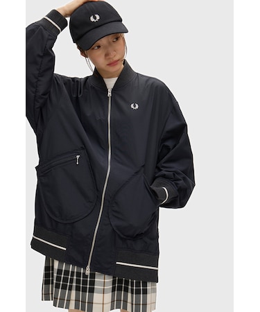 Longline Tipped Bomber Jacket - J3106