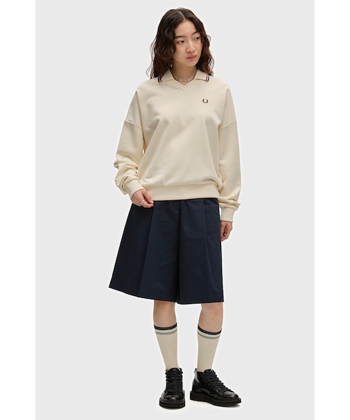 Tipped Open Collar Sweatshirt - G3140