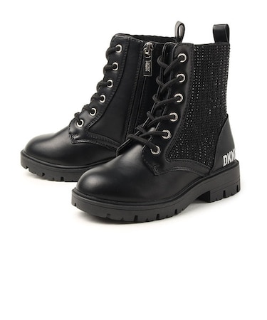 【SALE】【17cm~21cm】DKNY ダナキャランニューヨーク レースアップブーツ STASSI MENIA DKN929 ブラック