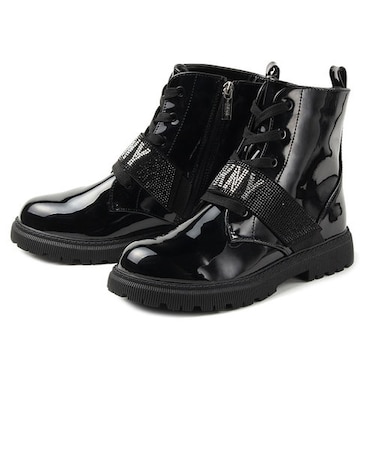 【SALE】【22cm～24cm】DKNY ダナキャランニューヨーク レースアップブーツ AVA ROMA DKN976 ブラック